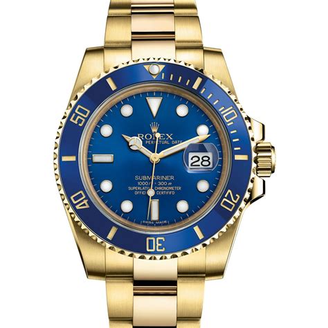 rolex gold and blue face|solid gold rolex submariner.